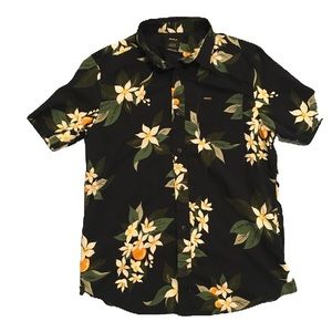 RVCA Floral Button Front Shirt Mens Small